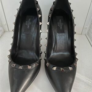 Valentino Garavani Black Studded Heels.